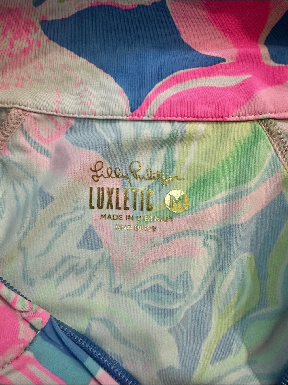 Lilly Pulitzer Blue Pink Green Floral Zip Jacket - Picture 4 of 9